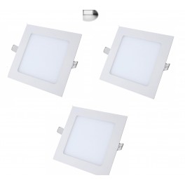 3 X PANNELLO LED QUADRATO DA SOFFITTO LUCE FREDDA 6500 K PLAFONIERA DA INCASSO