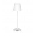 Lampada da tavolo, ricaricabile, in alluminio satinato, 3 intensità di luce (BIANCO) 26cm