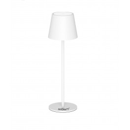 Lampada da tavolo, ricaricabile, in alluminio satinato, 3 intensità di luce (BIANCO) 26cm