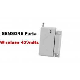 SENSORE PORTA WIRELESS 433MHZ PER IMPIANTO D'ALLARME GSM ANTIFURTO SICUREZZA